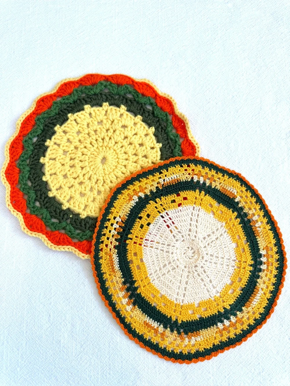 Two Handmade Crocheted Potholders.